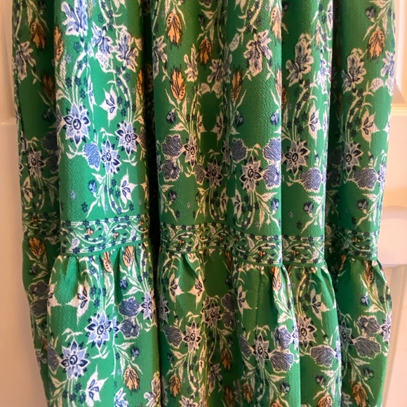 Max Studio Women's Elbow Length Sleeve Print Tiered Maxi Dress - Picture 8 of 10